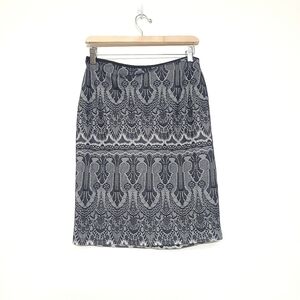 Forever 21 Black /grey Mesh Paisley pencil Skirt Size Large